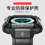 SPIGEN 蘋果Watch9 /8保護(hù)殼表帶Apple7手表防摔外殼運(yùn)動(dòng)保護(hù)套硅膠防滑表帶 Watch Ultra 49mm黑色 殼帶一體