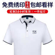 鴻隆印 工作服定制t恤印logo企業(yè)文化廣告衫定做廠(chǎng)服刺繡polo 白色 XXL