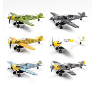 JEU4D模型二戰(zhàn)飛機(jī)模型德國(guó)戰(zhàn)斗機(jī)美國(guó)海盜噴火颶風(fēng)拼裝軍事玩具 德國(guó)BF109  6只裝