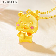 綻放愛(ài)黃金老虎吊墜金虎十二生肖虎足金虎年本命年小老虎金老虎項鏈女 足金星星虎吊墜約1.86克