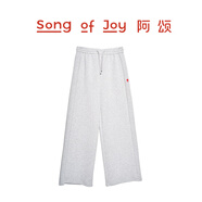 SONG OF JOY阿頌SOJ拼接POLO套裝情侶運動(dòng)休閑加厚情侶裝戶(hù)外輕便衛衣套裝 長(cháng)褲-花灰 S