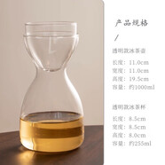 瓷牌茗茶具（cipaiming teaset）夏日圍爐冰茶工具玻璃茶具配件冷萃壺器皿茶壺泉煮密封冰茶壺套裝 透明款冰茶壺1000ml+杯225ML