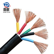 鼎獻(xiàn) 電線電纜 國標(biāo)RVV 5*6平方銅芯電線 五芯多股銅絲充電樁線纜1米
