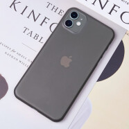 爱否 棒棒糖iPhone轻薄磨砂苹果手机壳全包半透保护套PP超薄壳 iPhone 11 磨砂黑（精孔版）