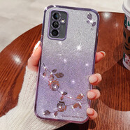 羅璐鷗 OPPO A93S手機殼女款硅膠殼OPPOA93外殼全包保護套水鉆玫瑰花漸變閃粉電鍍防摔殼 【漸變丁香紫】+全屏鋼化膜 OPPO A93