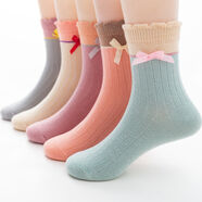 綾庭鷹【6雙裝】?jì)和m子春秋款男童女童襪寶寶中筒襪秋冬小孩襪子 花邊蝴蝶 6雙 10歲-13歲 XL 適合腳長(cháng)19-23CM