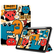 zoyu iPad Air7保護(hù)套帶筆槽11英寸2025款M3芯片適用蘋(píng)果Air6保護(hù)殼平板2024三折air5卡通可愛(ài)全包 朋克小怪物【配鋼化膜】 2025/2024款A(yù)ir7/6【11英寸】