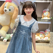 森女部落可愛(ài)線(xiàn)形小熊印花牛仔背帶裙連衣裙2025年新款女裝夏 背帶裙（單件） S