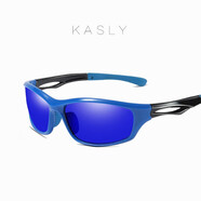 卡施利（KASLY）跑步眼鏡偏光太陽鏡防風(fēng)沙運(yùn)動太陽眼鏡男女墨鏡馬拉松騎行眼鏡 藍(lán)色