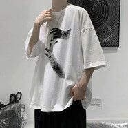 嘉曄（JIAYE）夏季短袖T恤胖加肥加大男裝特肥特大碼胖子衣服300斤半袖上衣潮 T916白色 8XL 【建議240-280斤】