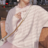 AEMAPE毛衣女2025春秋冬季外穿女裝加厚日系甜美內搭圓領(lǐng)針織衫女 粉紅色 L