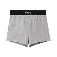 CHUU撞色拼接松緊腰防走光打底褲女士夏季新款修身外穿短褲子 深花灰 均碼