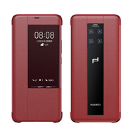 甲度 華為Mate20 RS 保時捷設(shè)計手機殼保護套真皮防摔商務(wù)智能視窗mate20pro保時捷皮套 瑞紅【露標款】