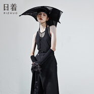 日著原創(chuàng)女裝2024夏季新款無袖百搭上衣女時尚外穿吊帶背心 俠影黑 L