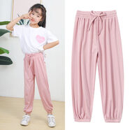 Baldauren防蚊褲夏季薄款女童褲子3-14歲小學(xué)生休閑運(yùn)動(dòng)褲中大童女孩燈籠褲 粉色551款 【夏季薄款】 130 建議身高120左右