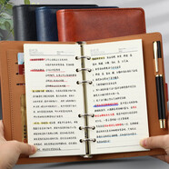 法拉蒙（faramon）活頁(yè)筆記本子文具A6商務(wù)辦公記事本小號活頁(yè)本可隨身攜帶皮面日記本 A6-棕色