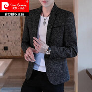 皮爾卡丹（pierre cardin）西裝男2025春秋季新款小西服男士休閑百搭韓版青年修身外套男單西 610黑色 M 165
