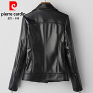 皮爾卡丹（pierre cardin）綿羊皮小皮衣女短款2025年新款大l碼時尚修身海寧皮夾克真皮外套 冬季加棉款（需定做五天發(fā)貨) XL