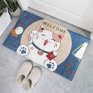 萬(wàn)創(chuàng) 可定制入戶地墊吸水防滑腳墊家用衛(wèi)生間廁所門(mén)口墊子進(jìn)門(mén)墊 藍(lán)色招財(cái)貓 寬40*長(zhǎng)60cm