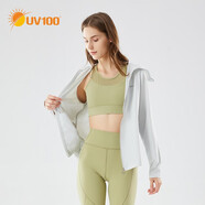 UV100防曬衣女春夏防紫外線薄款防曬衫戶外運動透氣防曬服21502 極簡灰B版-遮蔽率99.00% S