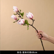 花藝赫家飾（HUA YI HE JIA SHI）高檔PU手感新中式含苞玉蘭花仿真花客廳餐桌裝飾假花擺件擺設插花 手感含苞玉蘭花 粉色【2支】