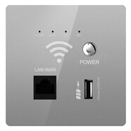 優(yōu)耐美5G1200M無(wú)線(xiàn)路由器wifi智能ap面板酒店賓館全屋套裝86型家用嵌入 4G 300M-灰色