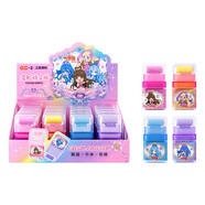 一正三麗鷗滾輪橡皮擦創(chuàng)意卡通可愛一年級小學(xué)生專用可擦的兒童像筆干凈少屑集屑橡皮文具用品禮物滾筒開學(xué) YZ9502 葉羅麗/4個(gè)