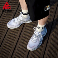 匹克態(tài)極4.0PRO跑步鞋男女秋季軟底耐磨回彈透氣情侶運動(dòng)鞋 ET21727H 大白/銀色（男款） 41