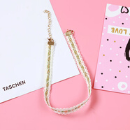 寶夏悅少女心choker蕾絲鎖骨鏈超仙女短款脖子飾品頸帶網(wǎng)紅項(xiàng)圈項(xiàng)鏈頸鏈 8#白色粉花朵