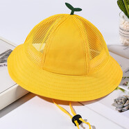 幼兒園小黃帽logo定制純棉兒童漁夫帽防曬帽小學(xué)生遮陽(yáng)帽子定做 黃色小樹(shù)苗網(wǎng)格 54cm  4-6歲幼兒園小中班