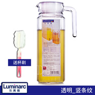 樂美雅家用玻璃杯冷水壺涼水壺套裝大容量水杯套裝帶杯架泡茶喝水杯子 1.1L條紋壺