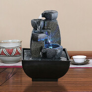 流水閣 簡約客廳流水噴泉擺設(shè)風(fēng)水球水景工藝品辦公桌面擺件喬遷開業(yè)禮 16008(11*11*18.5cm)