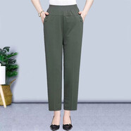 戀人世家休閑褲女2025新款春秋季時(shí)尚松緊腰彈力寬松百搭九分褲休閑褲子 綠色506#只有一條 XL 建議100-120斤
