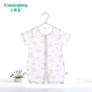 小青龍童裝新款短袖連體爬服新生兒哈衣寶寶圓領(lǐng)豎領(lǐng)娃娃套裝 粉樹(shù)葉 59cm (0-6個(gè)月/建議52-59cm)