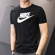 耐克（NIKE）短袖男t恤 2025年夏季休閑舒適透氣白色圓領(lǐng)運動(dòng)體恤男 AR5005-010/經(jīng)典logo/黑色 M
