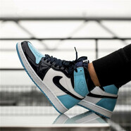 耐克（NIKE）女鞋Air Jordan 1 Turbo Green AJ1運動休閑高幫籃球鞋 CD0461-401 北卡藍 35.5