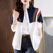 KANJ 氣質(zhì)防曬衣女2022夏季新款防紫外線女裝寬松棒球服休閑夾克上衣薄款外套防曬服女 圖片色 2XL