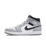 耐克（NIKE）aj1男鞋 Air Jordan 1 mid 喬1中幫男子灰白黑休閑運(yùn)動(dòng)籃球鞋 554724-078 黑白灰 40
