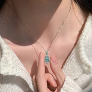 唐小福金枝玉葉翡翠玉吊墜銀項(xiàng)鏈女s925銀鉆鎖骨鏈送女友媽媽生日禮物 翡翠小葫蘆925銀項(xiàng)鏈
