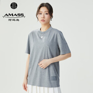 阿瑪施（AMASS）女裝2025新款簡約百搭天絲棉圓領(lǐng)短袖T恤女5300902 灰 L (4碼)