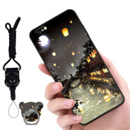 漢牌  適用蘋(píng)果iPhone6/6s Plus手機(jī)殼保護(hù)套全包防摔磨砂個(gè)性卡通男女款軟殼 月夜河景-配指環(huán)+掛繩 iPhone 6/6s 4.7英寸