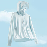 BRELRMON可拆卸防曬衣女男冰絲服防紫外線薄款運動皮膚風衣透氣騎行外套 KY9108S玉月蘭-女 L