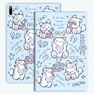 摩詠三星s9平板保護套無(wú)磁Galaxy Tab S9FE/A8/A7平板電腦s7fe/S6/S8/A9+全包保護殼11/12.4寸防摔皮套 【藍底貓貓】單套 其他平板型號 咨詢(xún)客服備注哦