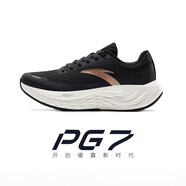 安踏旅步丨女鞋全新中底科技PG7緩震慢跑秋季網(wǎng)面透氣跑步鞋122435546 基礎黑/玫瑰金-4 35.5