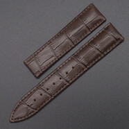 瑪薩琪適配雷達表帶鉆霸/晶璨系列R22861165/R14129116折疊扣鱷紋真皮手表帶rado男女配件皮表鏈 (無(wú)扣)咖色加厚牛皮紋 21mm