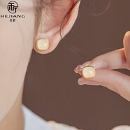 禾匠通體S925銀和田玉耳釘女士高級(jí)感情人節(jié)紀(jì)念生日禮物送女友老婆 S925銀白玉耳釘耳釘【配證書】