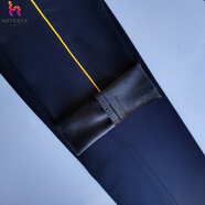 山森南獅冬季校服褲子一條杠加絨加厚初中高中小學(xué)生保暖寬松校褲長(cháng)褲  藏藍色細黃杠 加絨 XL