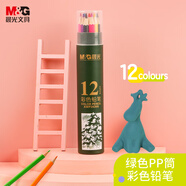 晨光（M&G）文具12色油性彩色鉛筆 學(xué)生美術(shù)繪畫(huà)填色綠筒考試 兒童畫(huà)畫(huà)女孩 生日開(kāi)學(xué)禮物 AWP34309