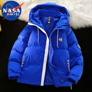 NASA MARVEL棉衣男棉服冬季外套加厚潮流面包服運(yùn)動(dòng)情侶款棉襖子 藍(lán)色 XL