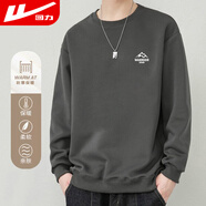 回力衛衣男圓領(lǐng)印花長(cháng)袖t恤套頭打底衫男秋冬季加絨保暖外套男裝